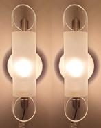 Hala - Wandlamp (2) - Aluminium, Glas, Antiek en Kunst, Antiek | Lampen