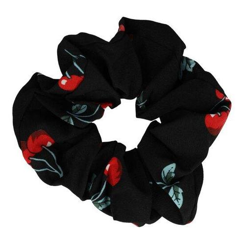 Scrunchie Haarelastiek Kersen Print 11cm Rood Zwart, Sieraden, Tassen en Uiterlijk, Uiterlijk | Haarverzorging