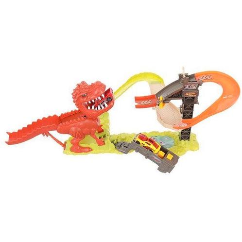 Dinosaurus Lanceerbaan Racebaan - Stuntbaan met 2 Autos -, Kinderen en Baby's, Speelgoed | Racebanen, Ophalen of Verzenden