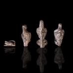 Oud-Romeins Groep van drie bronzen arenden en ring (Zonder, Antiek en Kunst