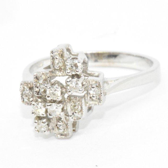 Ring - 14 karaat Witgoud - 0.30ct. tw. Diamant (Natuurlijk), Sieraden, Tassen en Uiterlijk, Ringen