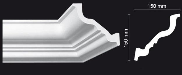 Kroonlijst Nomastyl TL+ (150 x 150 mm), lengte 2 m, Doe-het-zelf en Verbouw, Plinten en Afwerking, Nieuw, Ophalen of Verzenden