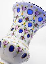 Moser - Bohemian Art Nouveau Enamelled Cobalt Glass Vase, Antiek en Kunst