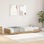 vidaXL Opbergbedframe met hoofdeinde Artisan Eiken 75 x 190, Verzenden, Nieuw, Bruin, Hout