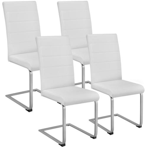 Swingstoelen, kunstleer - wit, Set van 4, Huis en Inrichting, Stoelen, Verzenden