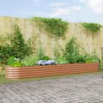 vidaXL Verhoogd Tuinbed Bruin met Houten Uiterlijk 400x80x44, Tuin en Terras, Verzenden, Nieuw, Metaal