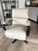 Leren Relaxfauteuil Met Stalen Frame - Bruin Leer, Nieuw, Leer, Ophalen of Verzenden, 75 tot 100 cm