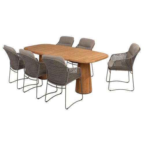 Capri Moretti barrel dining tuinset 7 delig  240x110xH75 cm, Tuin en Terras, Tuinsets en Loungesets, Nieuw, Ophalen of Verzenden