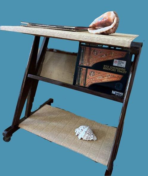 Serveerwagen - Hout, Messing - Bijzettafel of serveerwagen, Antiek en Kunst, Kunst | Designobjecten
