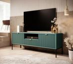 Meubella TV-Meubel Navil groen 150 cm goud, Overige materialen, Verzenden, 150 tot 200 cm, Nieuw