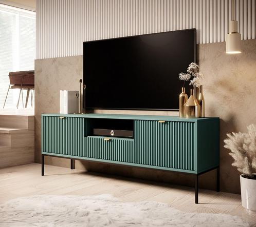 Meubella TV-Meubel Navil groen 150 cm goud, Huis en Inrichting, Kasten | Televisiemeubels, 25 tot 50 cm, Nieuw, Overige materialen