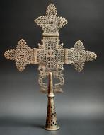 Kruis - Koper, Zilver gelamineerd, gigantisch processiekruis, Antiek en Kunst