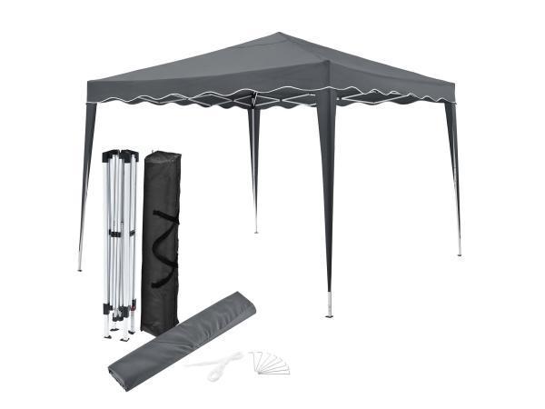 Veiling - Inklapbare Partytent Vivara - 3 x 3m - Grijs, Tuin en Terras, Partytenten