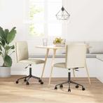 vidaXL Eetkamerstoelen 2 st kunstleer crèmekleurig, Verzenden, Nieuw