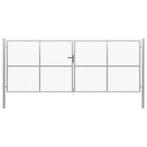 vidaXL Tuinpoort gegalvaniseerd staal 400x150 cm zilver, Verzenden, Nieuw