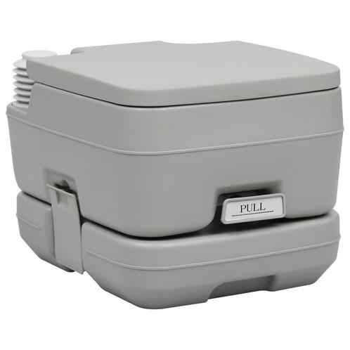 vidaXL Kampeertoilet draagbaar 10 + 10 L grijs, Caravans en Kamperen, Kampeeraccessoires, Nieuw, Verzenden