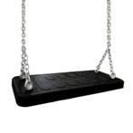 Rubber schommelzitje Zwart met gegalvaniseerde kettingen, Ophalen of Verzenden, Nieuw