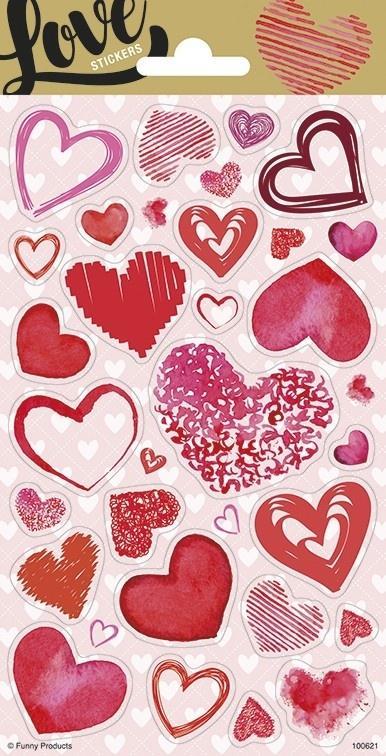 Hartjes Stickers Glitter, Hobby en Vrije tijd, Feestartikelen, Nieuw, Verzenden
