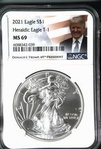 American Eagle 1 oz Type I 2021 NGC MS69 Trump label, Postzegels en Munten, Munten | Amerika, Verzenden, Midden-Amerika, Losse munt