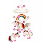 Vilten Mobiel Eenhoorns en Regenboog - 19x50cm NIEUW, Kinderen en Baby's, Nieuw, Ophalen of Verzenden