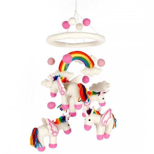 Vilten Mobiel Eenhoorns en Regenboog - 19x50cm NIEUW, Kinderen en Baby's, Kinderkamer | Inrichting en Decoratie, Nieuw, Ophalen of Verzenden