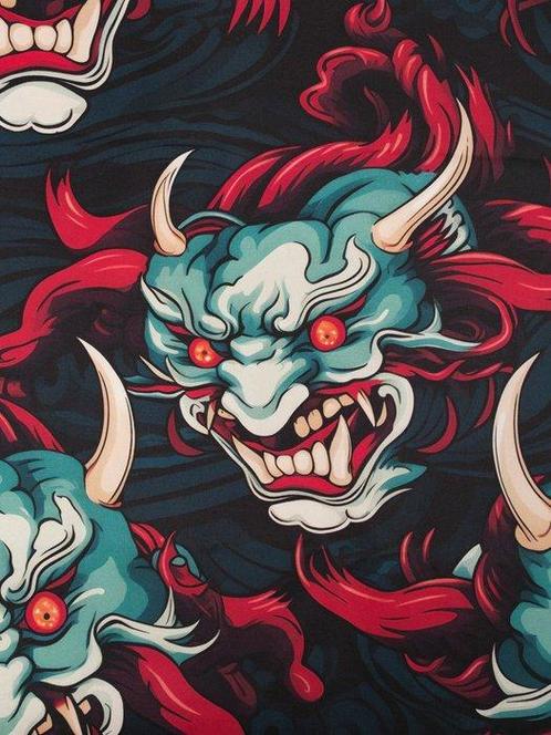 GRATIS VERZENDING!!! De dans van de Oni - Exclusieve stof in, Antiek en Kunst, Antiek | Kleden en Textiel