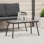 vidaXL Salontafel 90x45x42 cm poly rattan zwart, Verzenden, Nieuw, Metaal