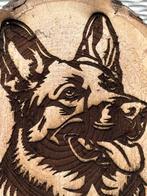 Berken- of eikenhouten schijf met laser gravure, Verzenden