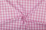 Ruitjesstof roze 18mm geruit - Katoen stof 10m op rol