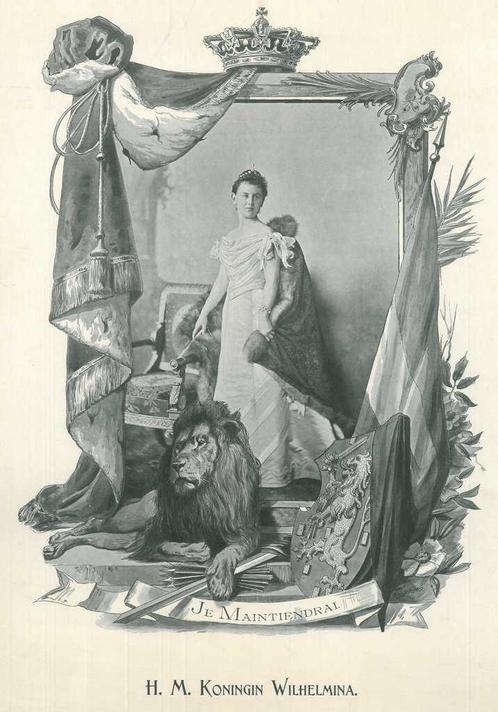 Portrait of Wilhelmina of the Netherlands, Antiek en Kunst, Kunst | Etsen en Gravures