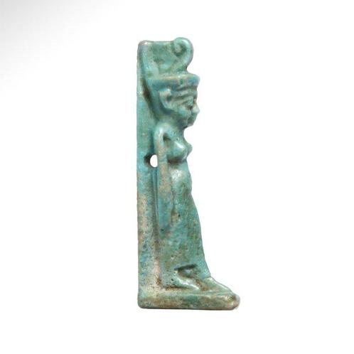 Oude Egypte, late periode Faience Amulet van Neith, Verzamelen, Mineralen en Fossielen