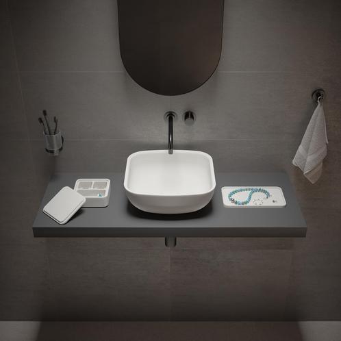 Opbouw Waskom Ideavit Solidpool 35x35x13 cm Solid Surface, Doe-het-zelf en Verbouw, Sanitair, Overige typen, Nieuw, Ophalen of Verzenden