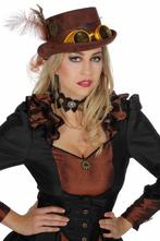 Bruine Hoed Steampunk Met Bril, Hobby en Vrije tijd, Feestartikelen, Nieuw, Verzenden