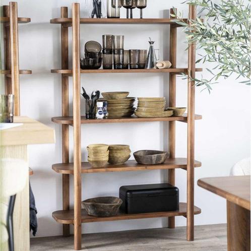 *WOONWINKEL* Eleonora Julian Retro Stellingkast Acacia Hout, Huis en Inrichting, Kasten | Boekenkasten, Nieuw, Verzenden