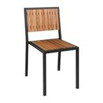 Stoelen | Hout/Staal | Hout (Acacia) | Zwart Frame |, Verzenden, Nieuw in verpakking
