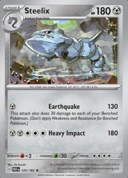 Steelix 125/182 holo Paradox Rift, Hobby en Vrije tijd, Verzamelkaartspellen | Pokémon, Losse kaart, Nieuw, Foil, Ophalen of Verzenden