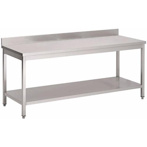 RVS werktafel met onderblad en spatrand | 70 cm | 8 Formaten, Zakelijke goederen, Horeca | Meubilair en Inrichting, Verzenden