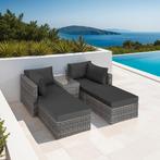 Wicker loungeset San Domino met aluminium frame - lichtgrijs, Tuin en Terras, Verzenden, Nieuw