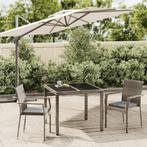 vidaXL 3-delige Tuinset met kussens poly rattan grijs, Tuin en Terras, Tuinsets en Loungesets, 2 zitplaatsen, Nieuw, Tuinset, Verzenden