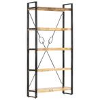 vidaXL Boekenkast met 5 schappen 90x30x180 cm massief, Verzenden, Nieuw, 50 tot 100 cm, 150 tot 200 cm