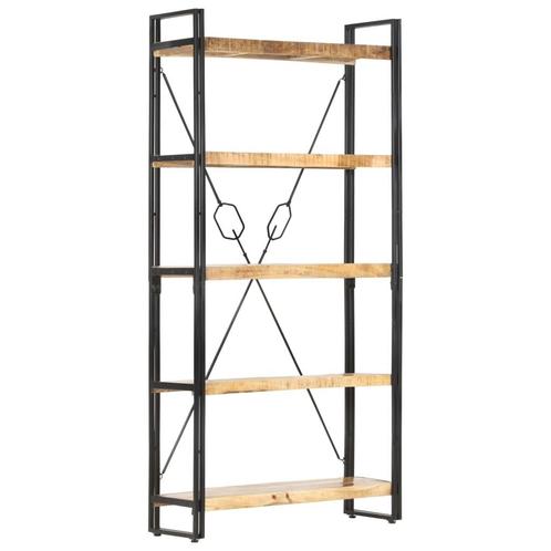 vidaXL Boekenkast met 5 schappen 90x30x180 cm massief, Huis en Inrichting, Kasten | Boekenkasten, 25 tot 50 cm, Nieuw, Overige houtsoorten