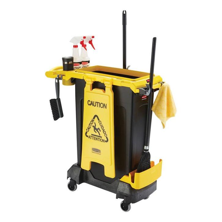 Schoonmaakkar afvalinzamelaar Slim Jim Rim Caddy zwart/geel, Doe-het-zelf en Verbouw, Reinigingsmachines, Verzenden