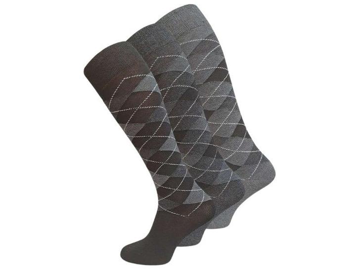 3 paar Heren kniekousen - Geruit - Antraciet-mix, Kleding | Heren, Sokken en Kousen, Verzenden