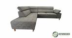 Refurbished 5-zits hoekbank lichtgrijs | 6 mnd garantie!, 250 tot 300 cm, Gebruikt, Hoekbank, Verstelbare hoofd en zit kussens