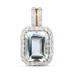 Hanger - 14 karaat Geel goud - 2.30ct. tw. Aquamarijn -