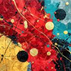 John Joseb Art - Canvas schilderij abstract, verfspetters, Verzenden, Nieuw, Schilderij, 50 tot 75 cm