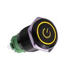 Drukschakelaar gele verlichting - 19mm - 1NO1NC - Power symb, Doe-het-zelf en Verbouw, Elektra en Kabels, Ophalen of Verzenden