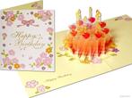 Romantische verjaardagstaart met gouden kaarsen verjaarda..., Diversen, Nieuw, Verzenden