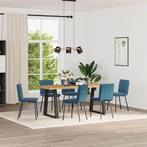vidaXL Eetkamerstoelen 6 st fluweel blauw, Huis en Inrichting, Stoelen, Verzenden, Nieuw, Blauw