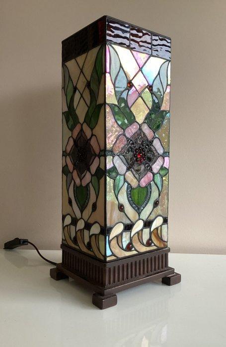 Tafellamp - Montana - Glas-in-lood, Geborsteld brons, glas, Antiek en Kunst, Kunst | Designobjecten